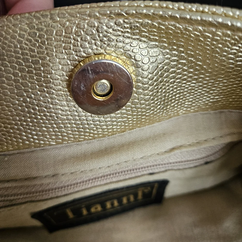 Tianni Metallic Gold Woven Bucket Bag - Picture 11 of 15